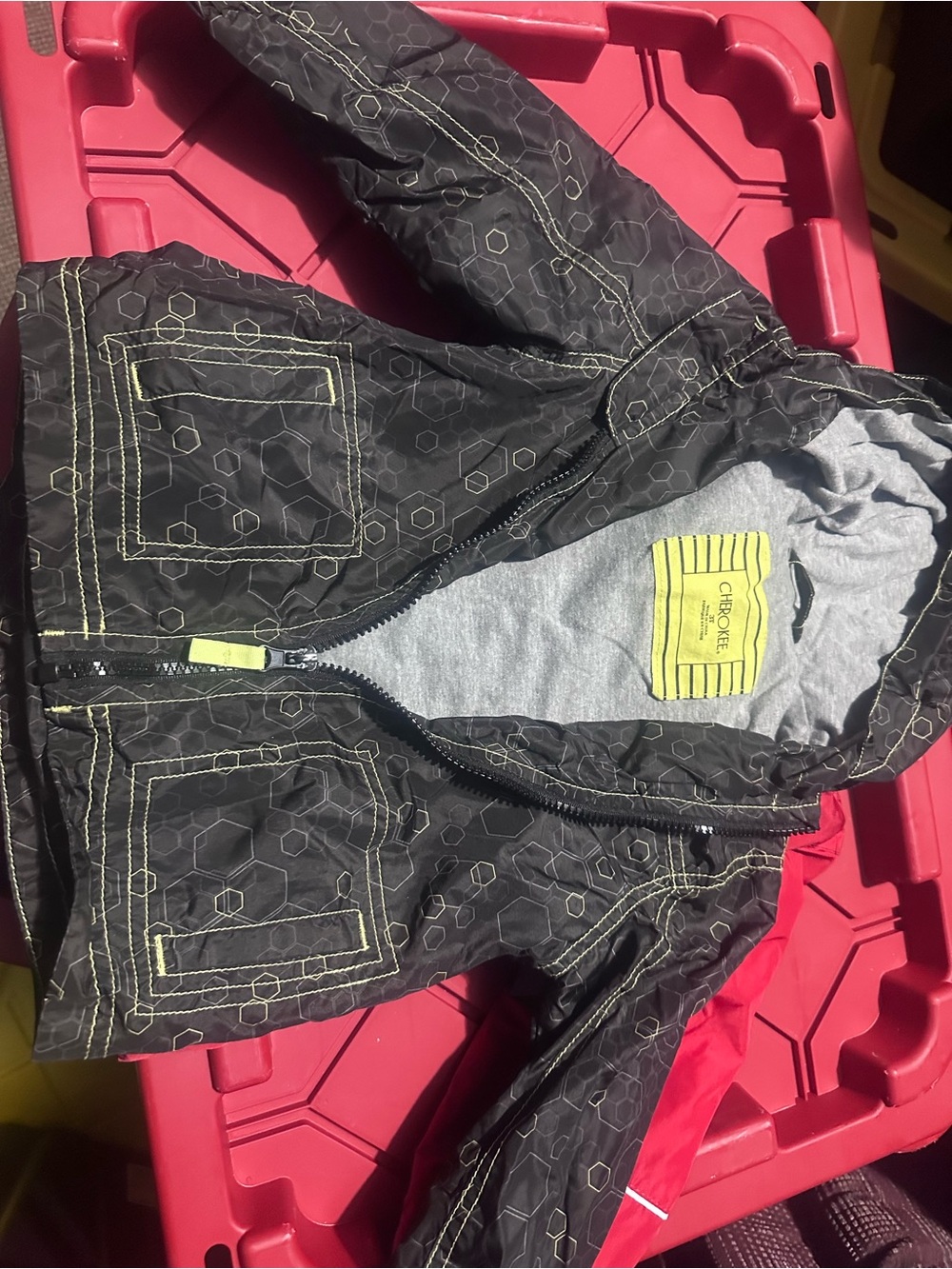 Cherokee✨🖤🩶💛Black Jacket with Lime Accents - Picture 2 of 3